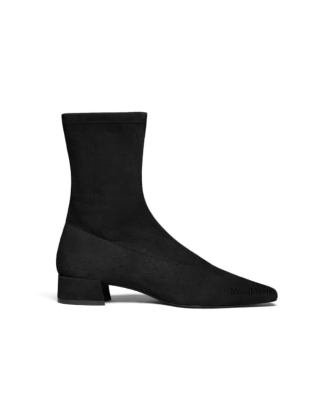 Faux Suede Ankle Boots Chunky Low Block Heel Square Toe Zipper Booties